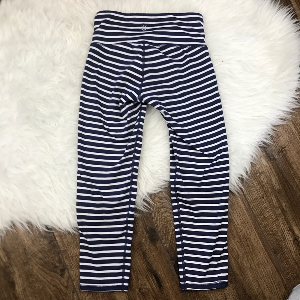 Athleta • Blue Striped Chaturanga Cropped Leggings - Picture 6 of 8
